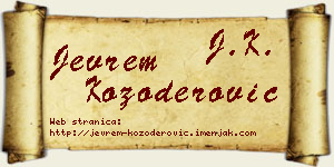 Jevrem Kozoderović vizit kartica